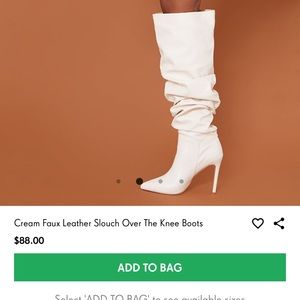 Cream faux boots